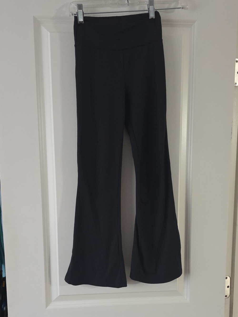 Girls Black Flared Leggings with High Waist